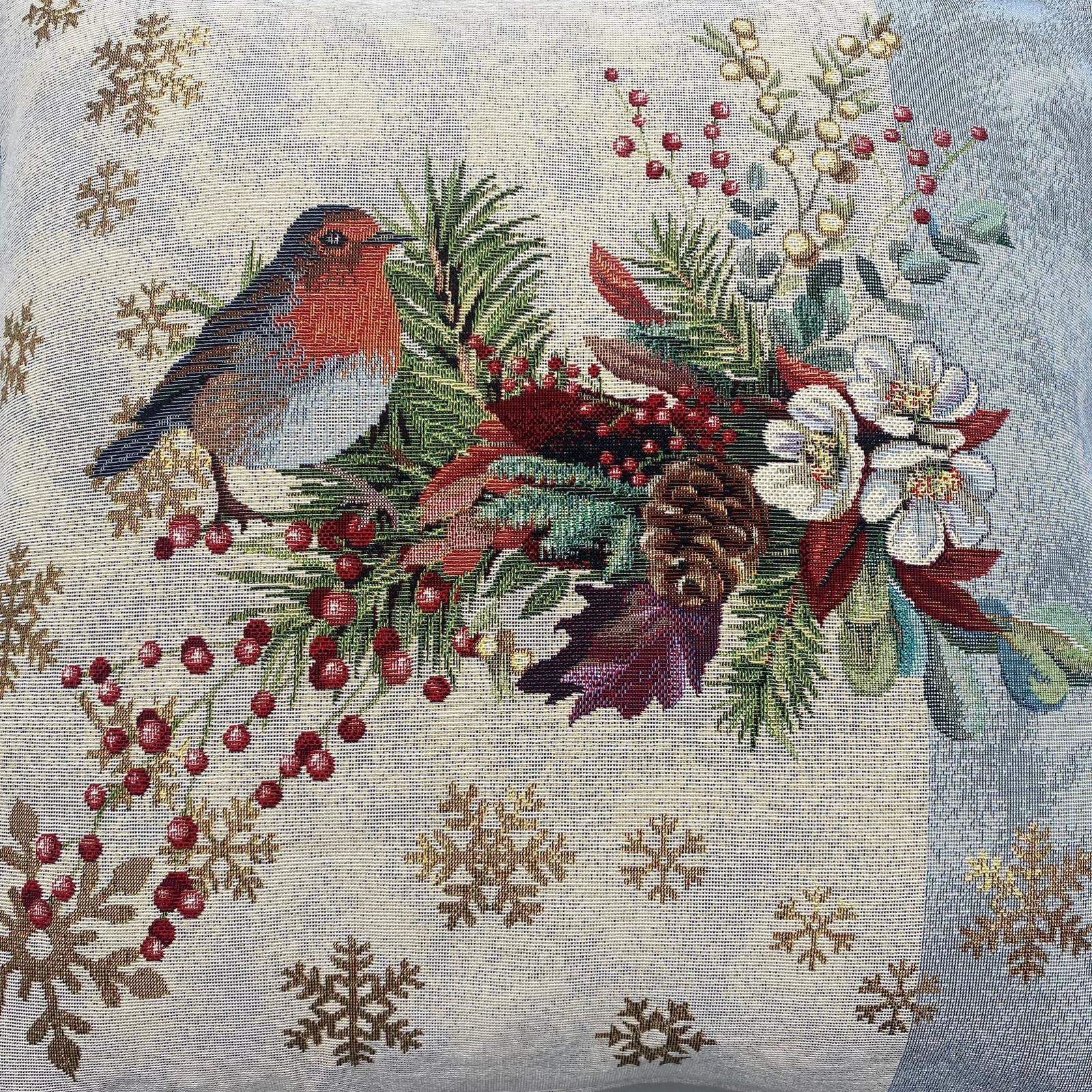 Gobelin Kissenhülle Weihnachten – Gesteck 45x45cm Kissenbezug   von Wimpelberg