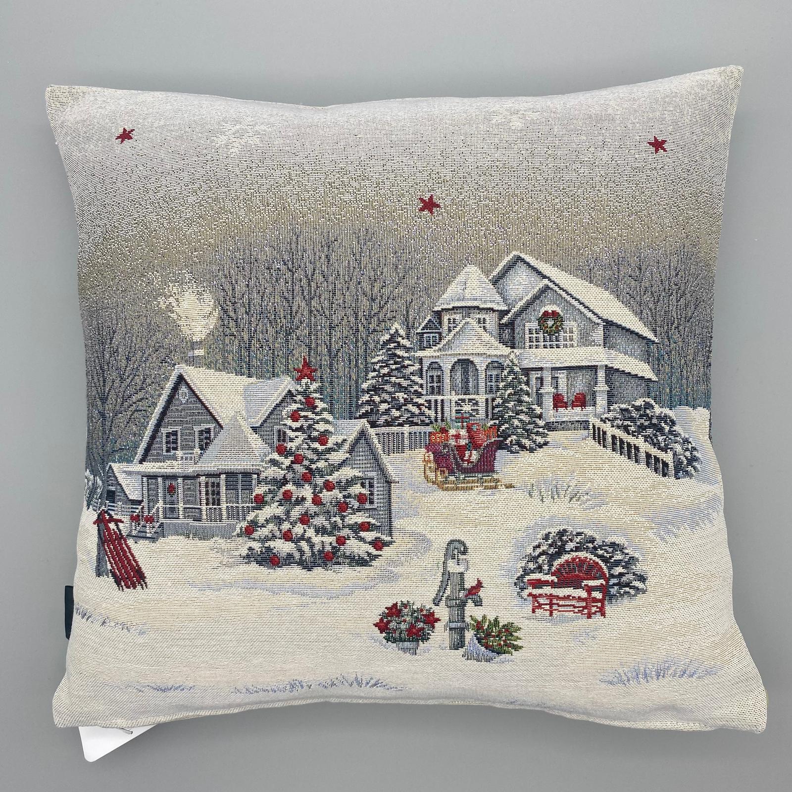 Kissenhülle Weihnachten 45x45 cm – Weihnachten Haus Gobelin Weihnachten Bezug   von Wimpelberg