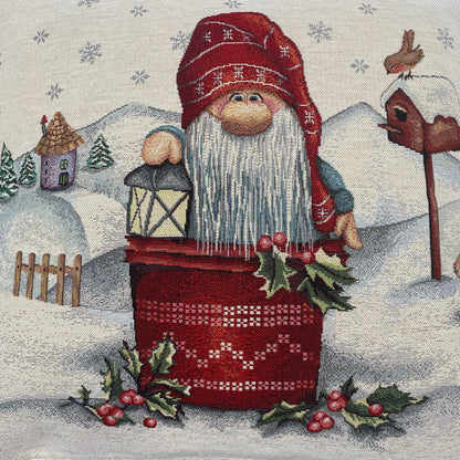 Kissenhülle Weihnachten 45x45 cm – Gobelin Weihnachten Wichteldorf Weihnachtsdeko Bezug   von Wimpelberg