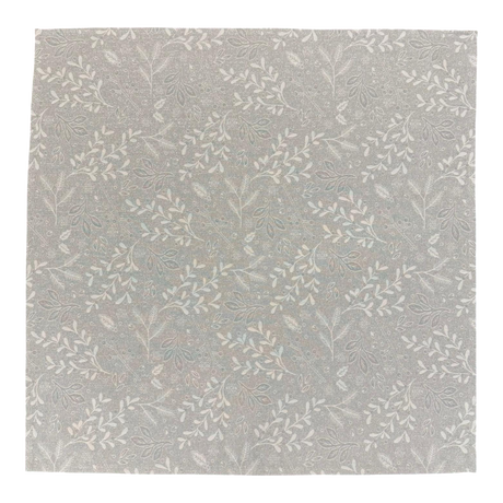 Winterdecke 85x85 cm – Gobelin Zweig in Silbergrau | Winterdeko   von Wimpelberg