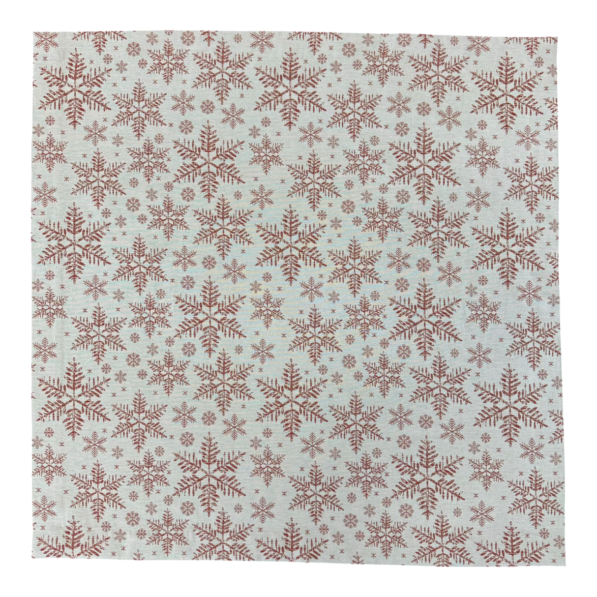 Decke mit roten Schneeflocken – 85x85 cm | Tischdecke Winter   von Wimpelberg