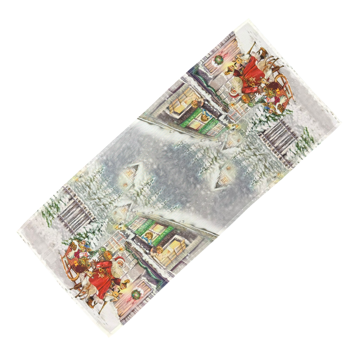 Weihnachtsläufer 40x90cm Weihnachtsmann mit Schlitten – Weihnachten Tischdeko   von Wimpelberg