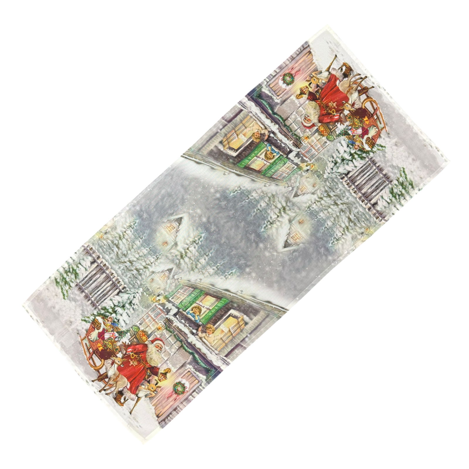 Weihnachtsläufer 40x90cm Weihnachtsmann mit Schlitten – Weihnachten Tischdeko   von Wimpelberg