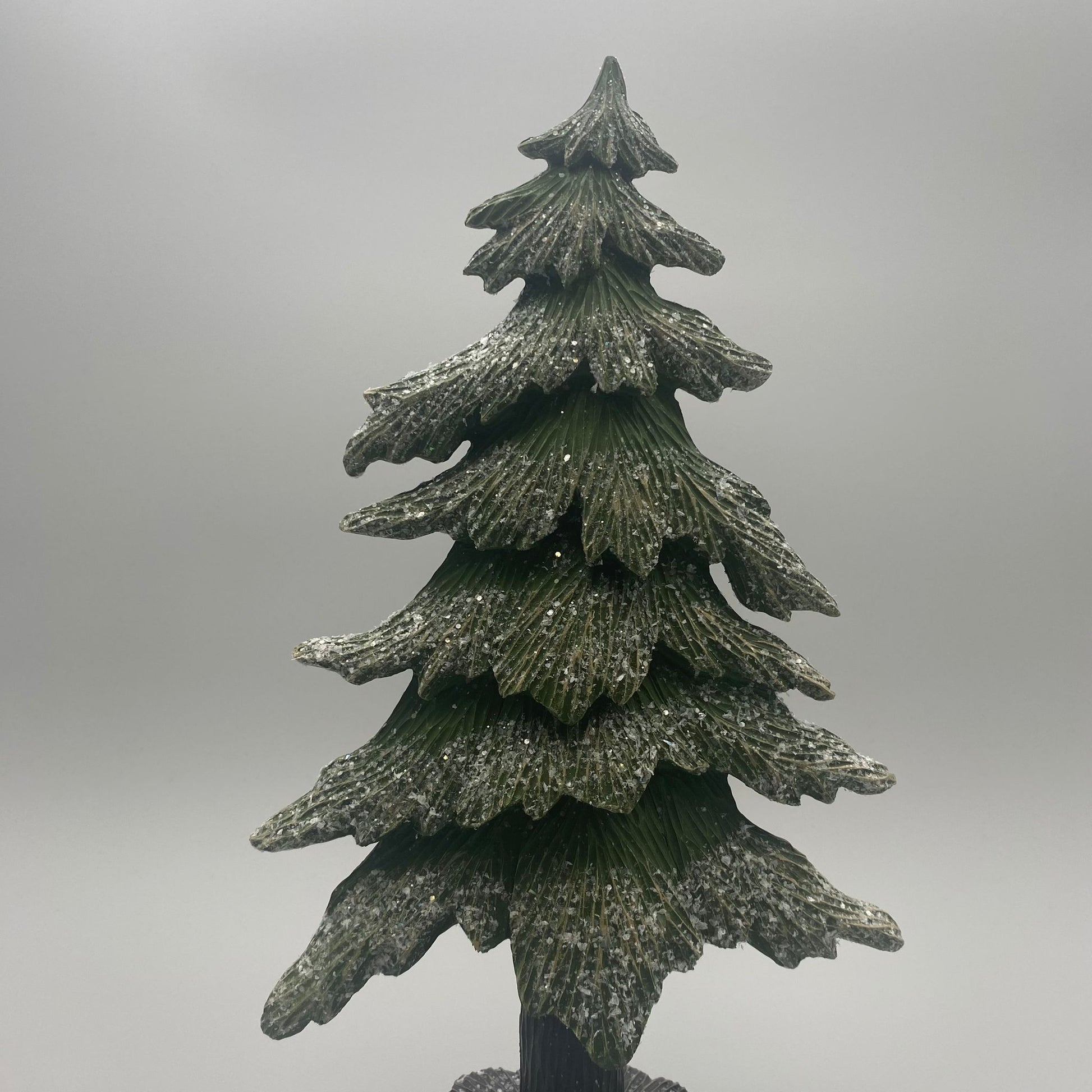 Deko-Baum Winter grün-braun – 10x36 cm aus Kunststein | Dekoobjekt Winter   von Wimpelberg