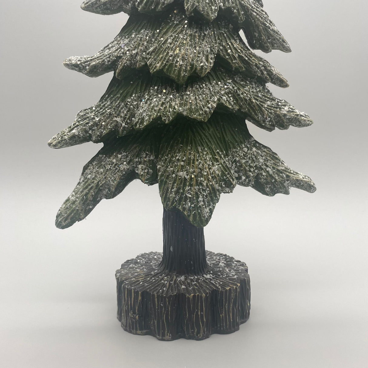 Deko-Baum Winter grün-braun – 10x36 cm aus Kunststein | Dekoobjekt Winter   von Wimpelberg