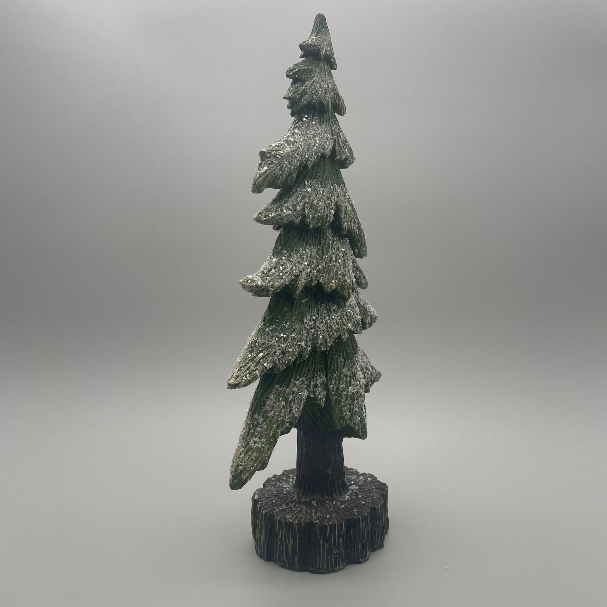 Deko-Baum Winter grün-braun – 10x36 cm aus Kunststein | Dekoobjekt Winter   von Wimpelberg