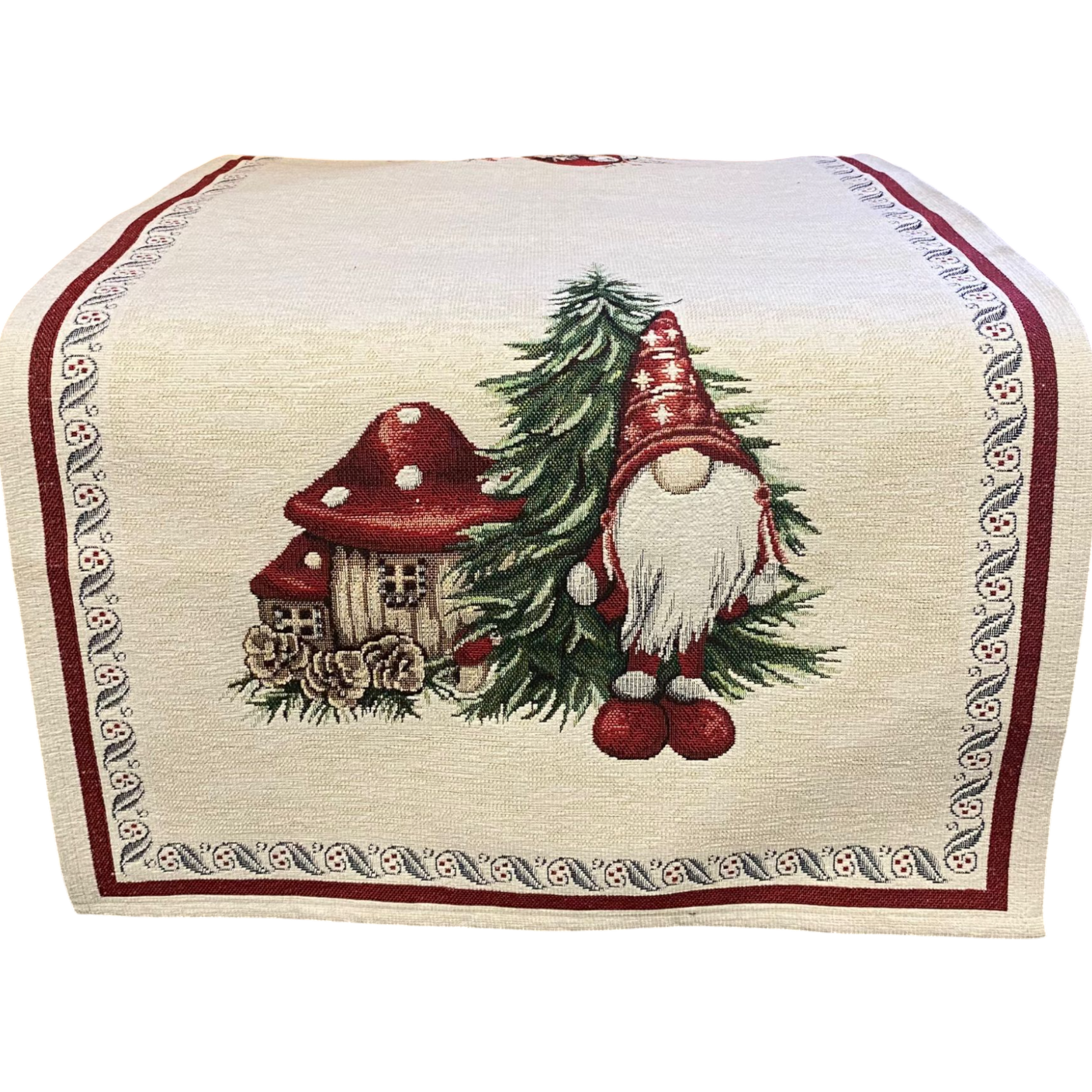 Läufer Gobelin Weihnachten Wichtel mit Pilz Deko Weihnachten   von Wimpelberg