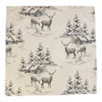 Decke Dezember mit Hirsch und Winterlandschaft – 85x85 cm | Winterdecke   von Wimpelberg