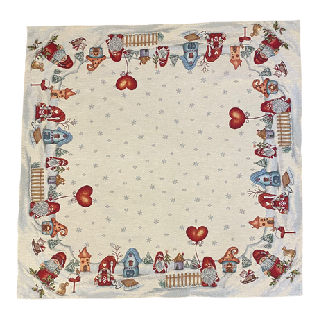 Weihnachtsdecke 100x100 cm – Gobelin Wichteldorf | Weihnachtsdeko Decke   von Wimpelberg