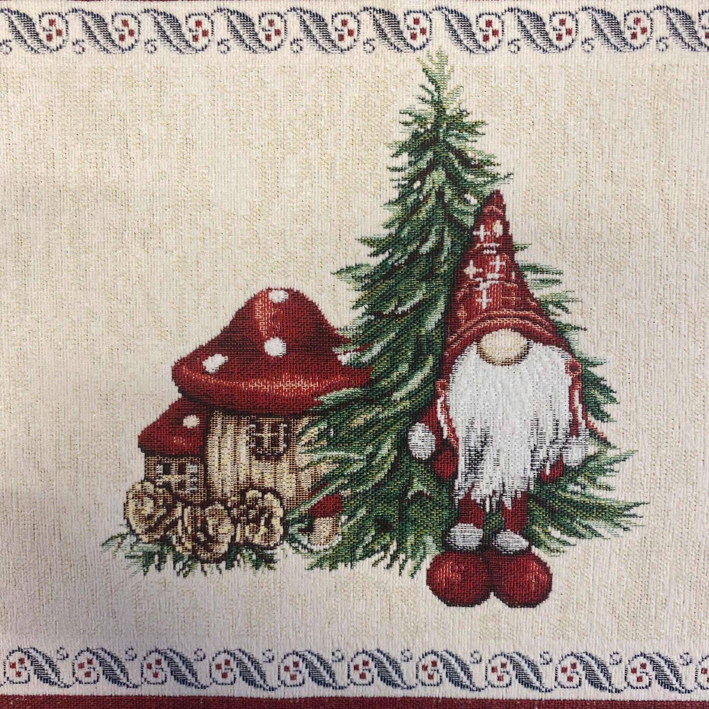 Läufer Gobelin Weihnachten Wichtel mit Pilz Deko Weihnachten   von Wimpelberg