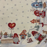 Weihnachtsdecke 100x100 cm – Gobelin Wichteldorf | Weihnachtsdeko Decke   von Wimpelberg