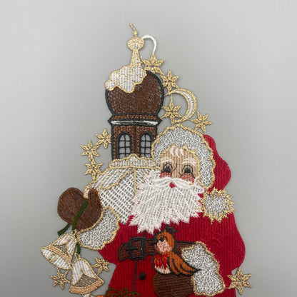 Fensterbild "Santa Claus" – Plauener Spitze | Fensterdeko Weihnachten   von Wimpelberg