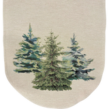 Winterläufer "Wald" mit Tannen – Ovales Design | Tischdeko Winter   von Wimpelberg
