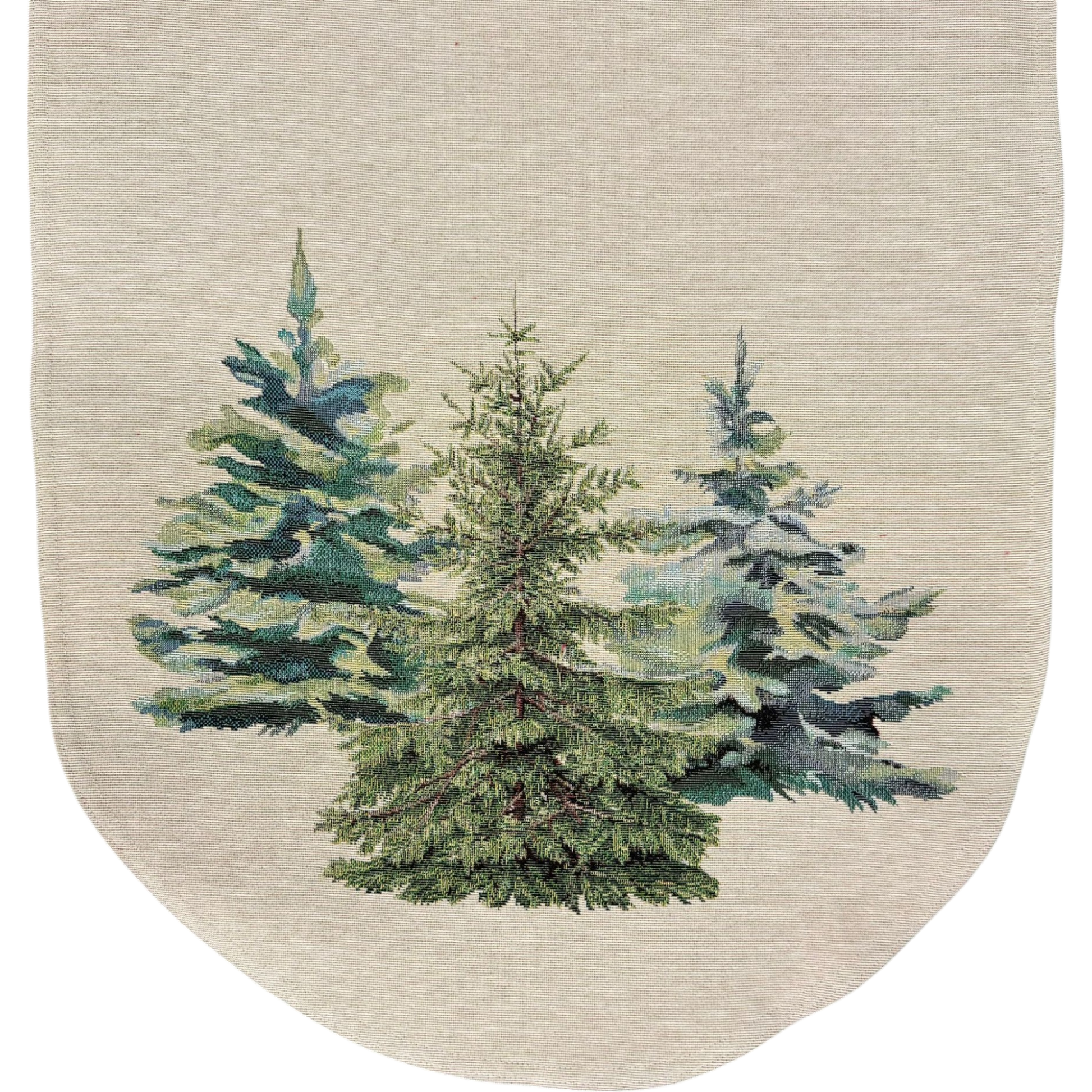 Winterläufer "Wald" mit Tannen – Ovales Design | Tischdeko Winter   von Wimpelberg