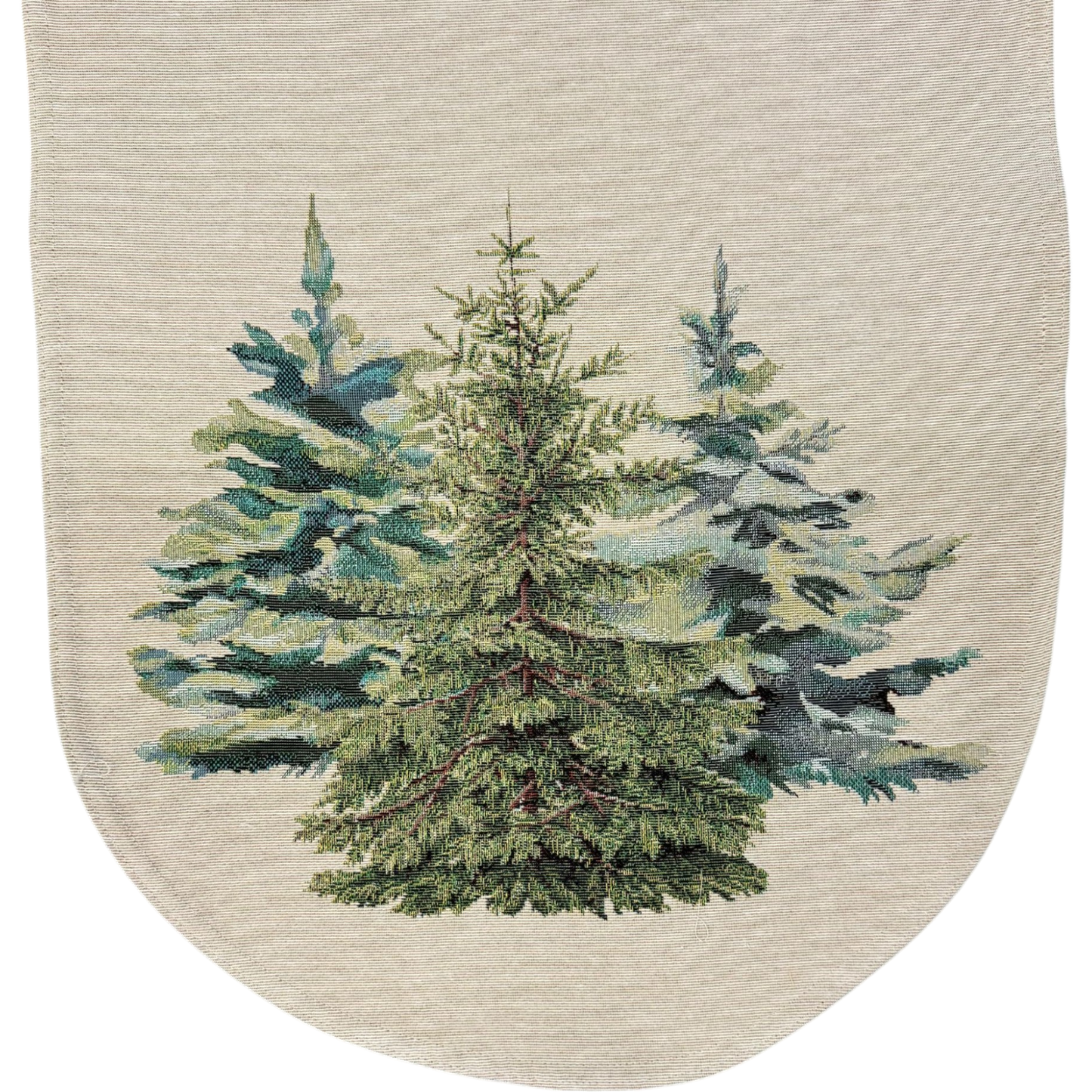 Winterläufer "Wald" mit Tannen – Ovales Design | Tischdeko Winter   von Wimpelberg