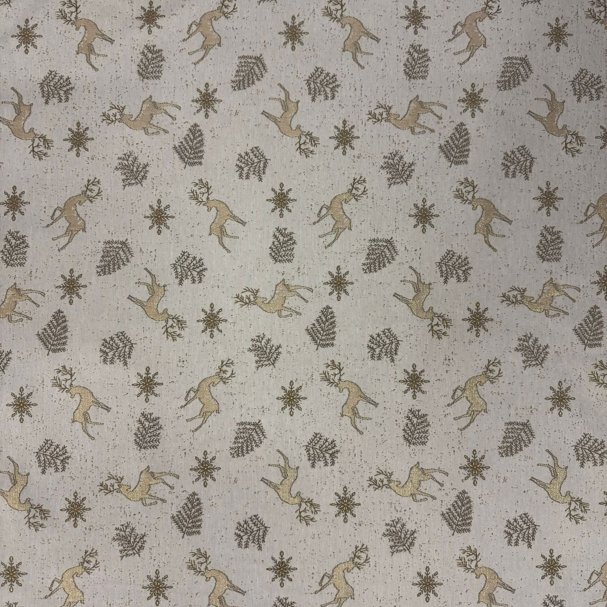 Tischdecke Winter "Florian" 85x85 cm – Goldzapfen und Rehe in festlichem Design   von Wimpelberg