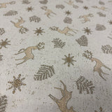 Tischdecke Winter "Florian" 85x85 cm – Goldzapfen und Rehe in festlichem Design   von Wimpelberg