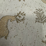 Tischdecke Winter "Florian" 85x85 cm – Goldzapfen und Rehe in festlichem Design   von Wimpelberg